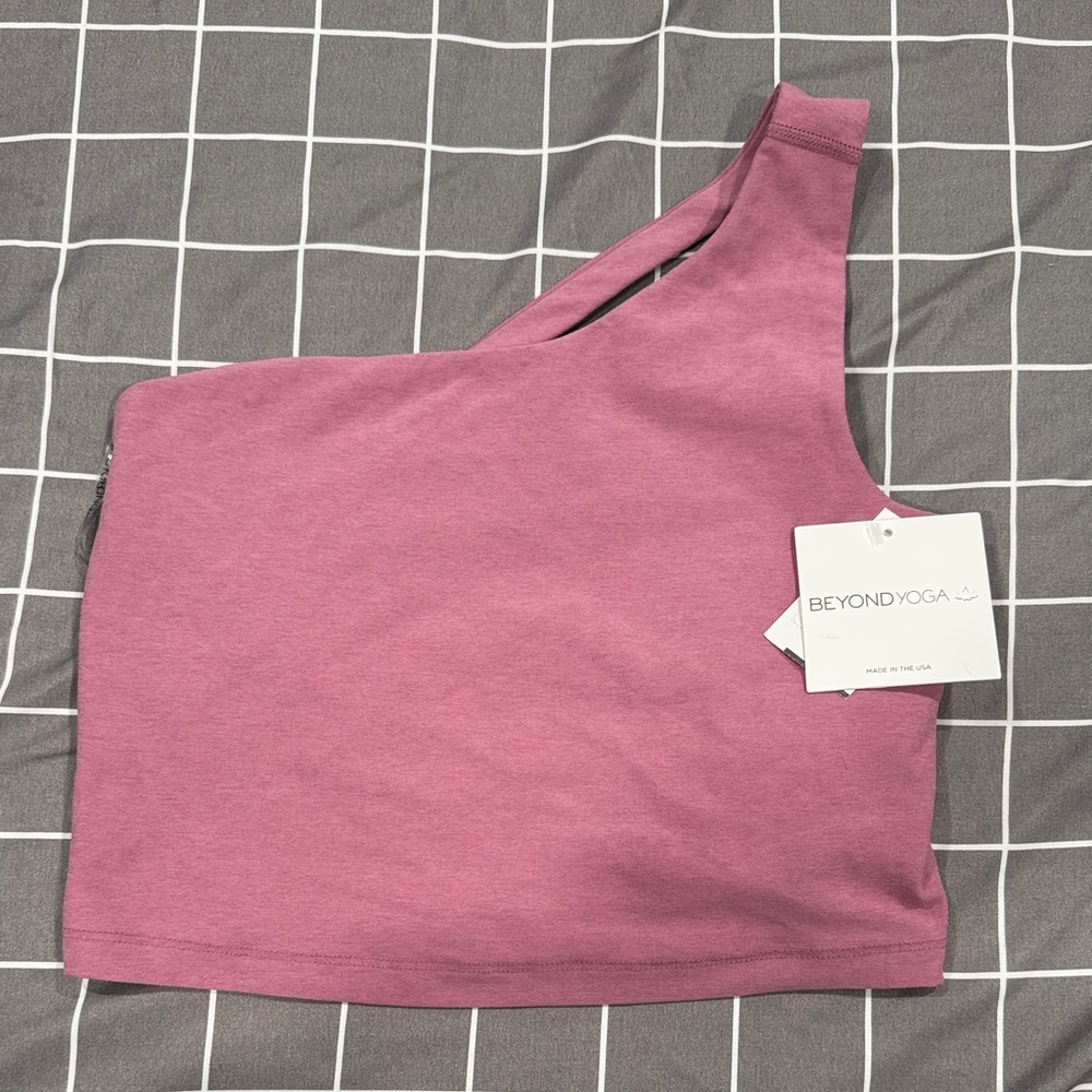 Beyond Yoga Pink One-Shoulder Sports Bra